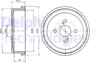 Delphi BF278 - Tamburo freno www.autoricambit.com