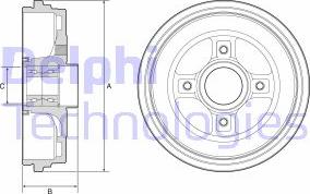 Delphi BFR626 - Tamburo freno www.autoricambit.com