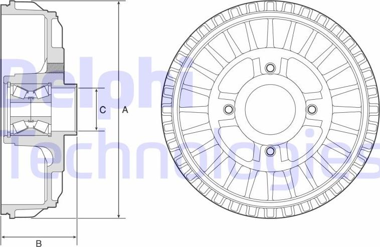 Delphi BFR622 - Tamburo freno www.autoricambit.com