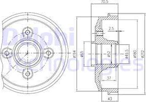 Delphi BFR190 - Tamburo freno www.autoricambit.com