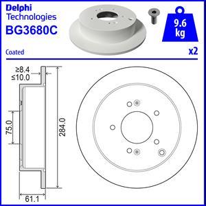 Delphi BG3680C-18B1 - Discofreno www.autoricambit.com