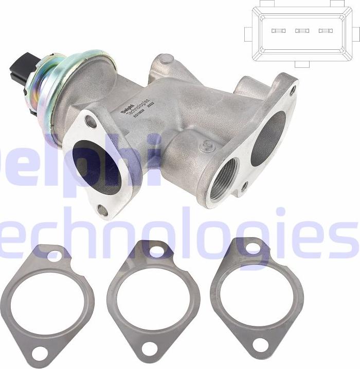 Delphi EG10639-12B1 - Valvola ricircolo gas scarico-EGR www.autoricambit.com