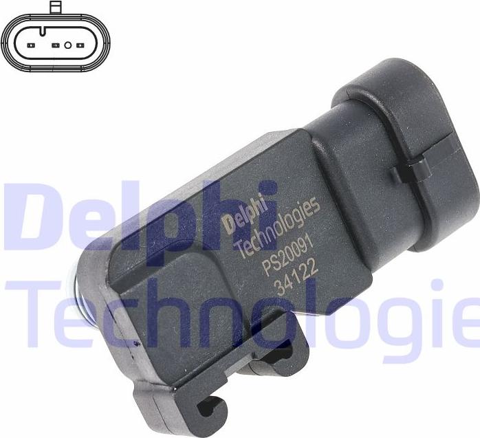 Delphi PS20091-12B1 - Sensore, Pressione collettore d'aspirazione www.autoricambit.com