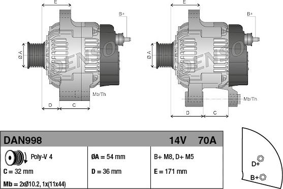 Denso DAN998 - Alternatore www.autoricambit.com