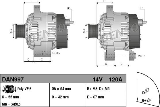 Denso DAN997 - Alternatore www.autoricambit.com