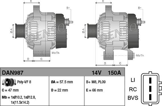 Denso DAN987 - Alternatore www.autoricambit.com