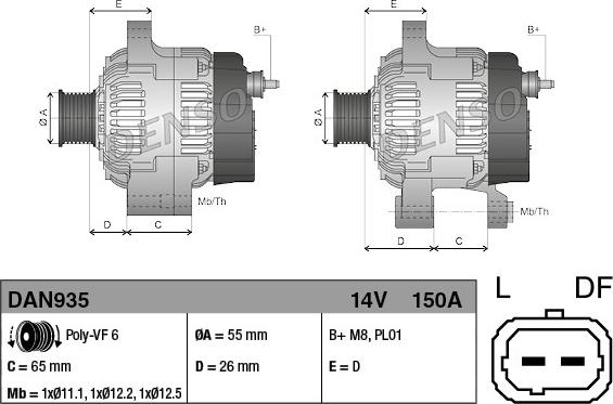 Denso DAN935 - Alternatore www.autoricambit.com