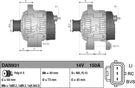 Denso DAN931 - Alternatore www.autoricambit.com