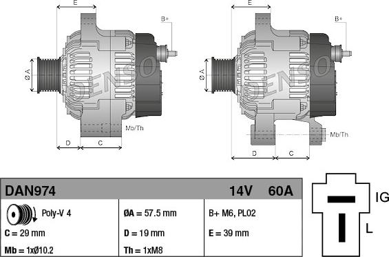 Denso DAN974 - Alternatore www.autoricambit.com