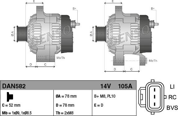 Denso DAN582 - Alternatore www.autoricambit.com