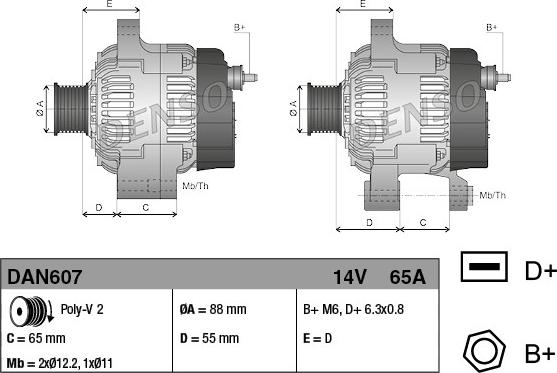 Denso DAN607 - Alternatore www.autoricambit.com