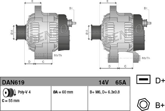 Denso DAN619 - Alternatore www.autoricambit.com