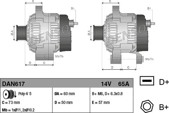 Denso DAN617 - Alternatore www.autoricambit.com