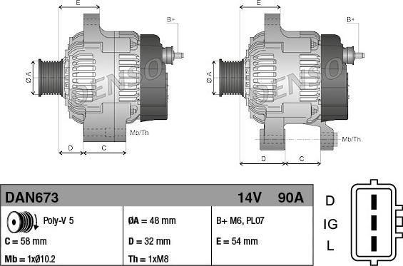 Denso DAN673 - Alternatore www.autoricambit.com