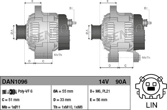 Denso DAN1096 - Alternatore www.autoricambit.com