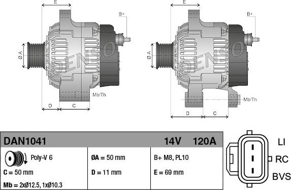 Denso DAN1041 - Alternatore www.autoricambit.com