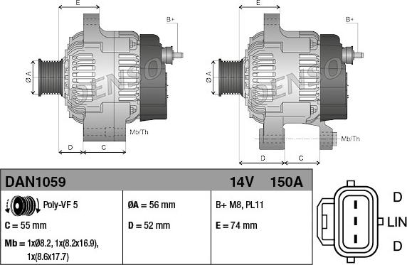 Denso DAN1059 - Alternatore www.autoricambit.com