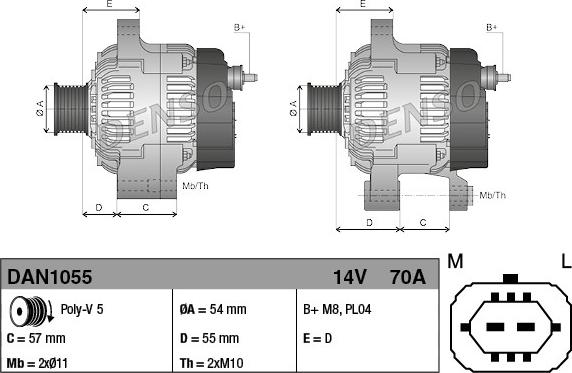 Denso DAN1055 - Alternatore www.autoricambit.com