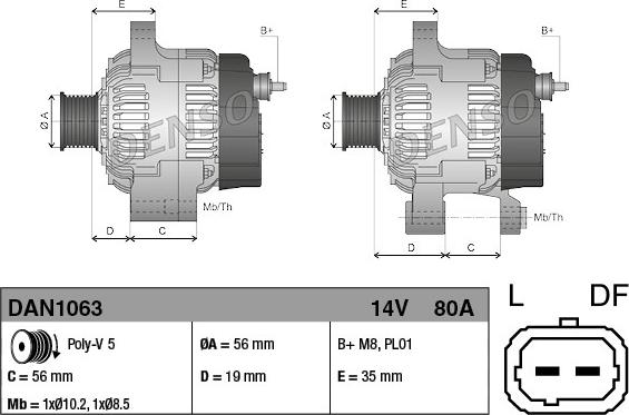 Denso DAN1063 - Alternatore www.autoricambit.com