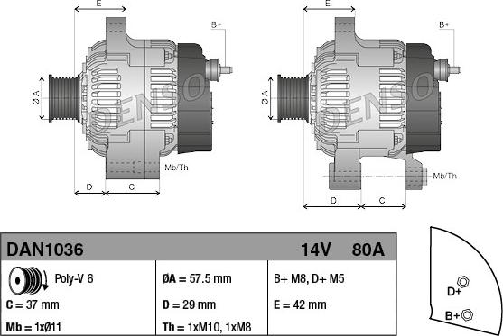 Denso DAN1036 - Alternatore www.autoricambit.com