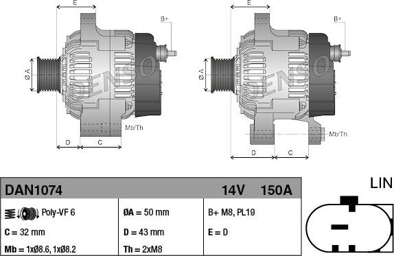 Denso DAN1074 - Alternatore www.autoricambit.com