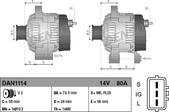 Denso DAN1114 - Alternatore www.autoricambit.com