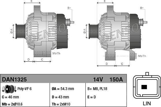 Denso DAN1325 - Alternatore www.autoricambit.com