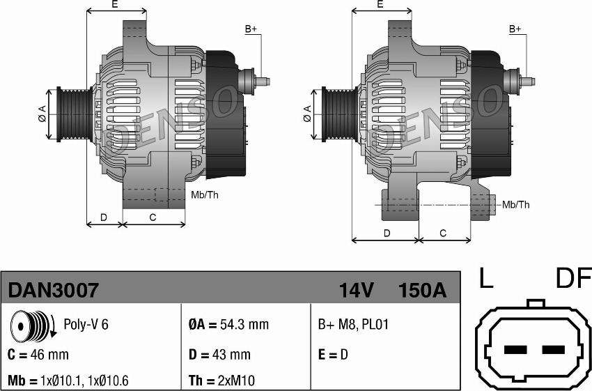 Denso DAN3007 - Alternatore www.autoricambit.com