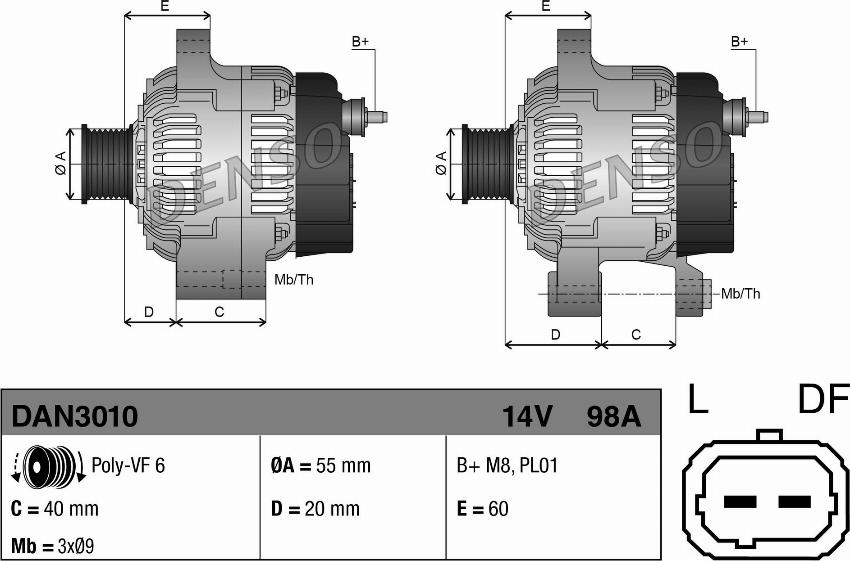 Denso DAN3010 - Alternatore www.autoricambit.com