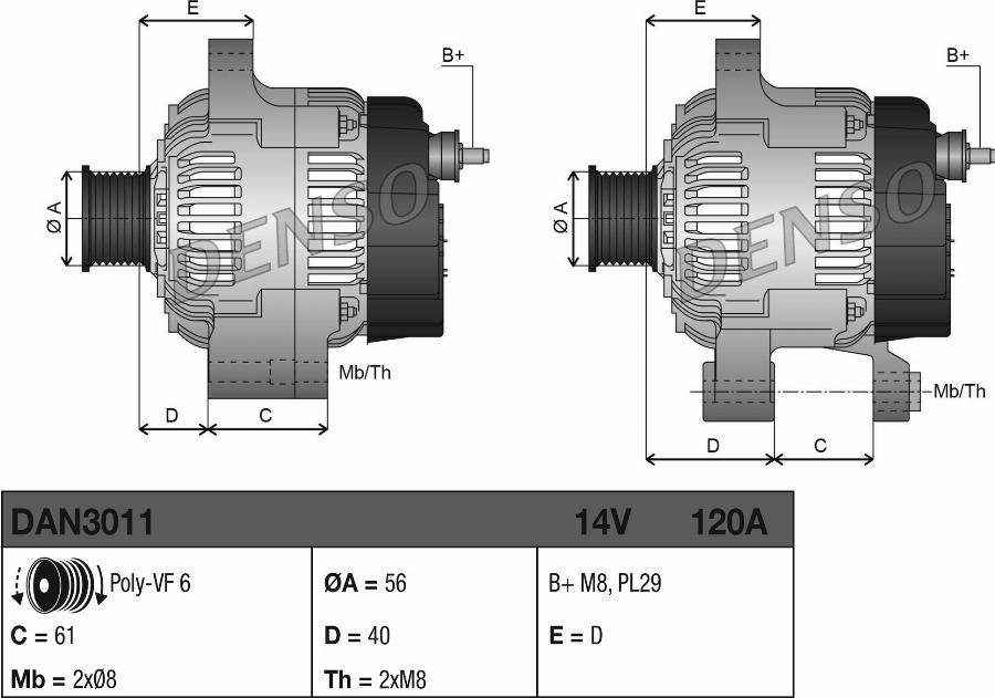 Denso DAN3011 - Alternatore www.autoricambit.com