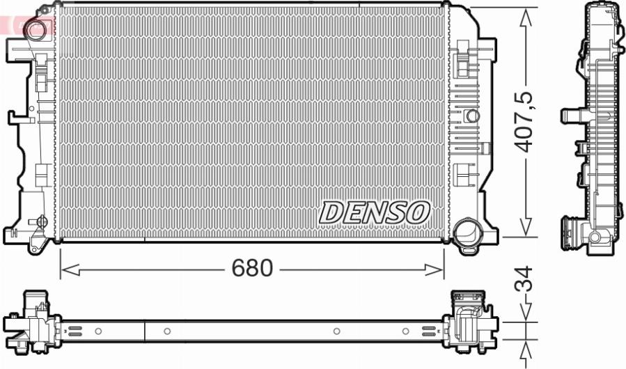 Denso DRM32053 - Radiatore, Raffreddamento motore www.autoricambit.com