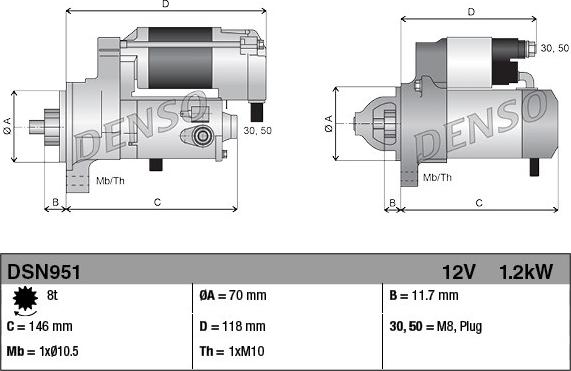 Denso DSN951 - Motorino d'avviamento www.autoricambit.com