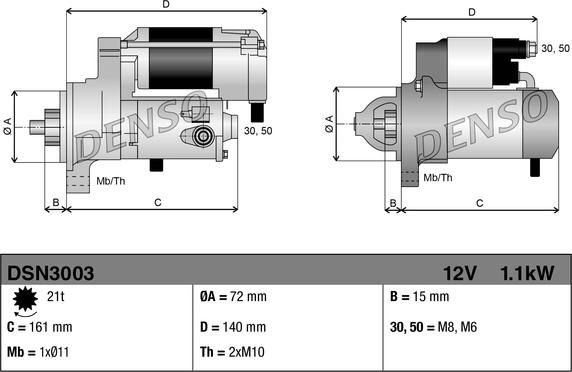 Denso DSN3003 - Motorino d'avviamento www.autoricambit.com