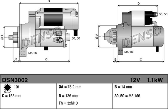 Denso DSN3002 - Motorino d'avviamento www.autoricambit.com