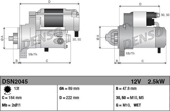 Denso DSN2045 - Motorino d'avviamento www.autoricambit.com