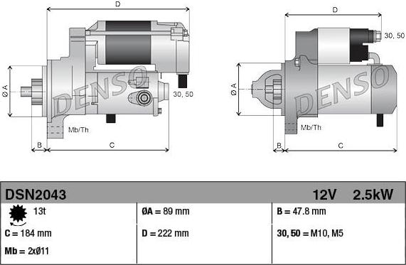 Denso DSN2043 - Motorino d'avviamento www.autoricambit.com