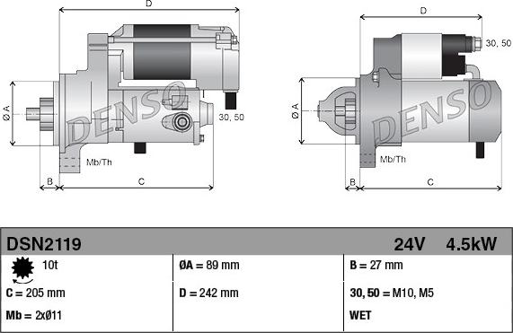 Denso DSN2119 - Motorino d'avviamento www.autoricambit.com