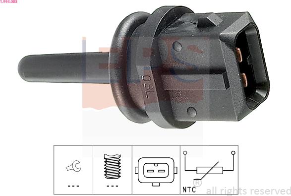 EPS 1.994.003 - Sensore, Temperatura aria aspirata www.autoricambit.com