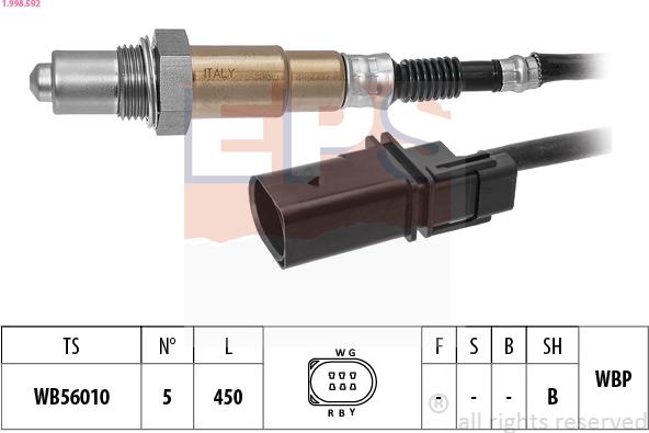 EPS 1.998.592 - Sonda lambda www.autoricambit.com