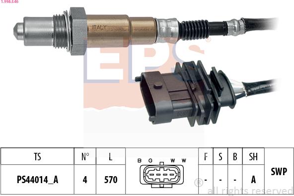 EPS 1.998.546 - Sonda lambda www.autoricambit.com