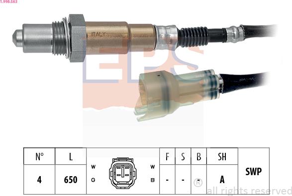 EPS 1.998.563 - Sonda lambda www.autoricambit.com