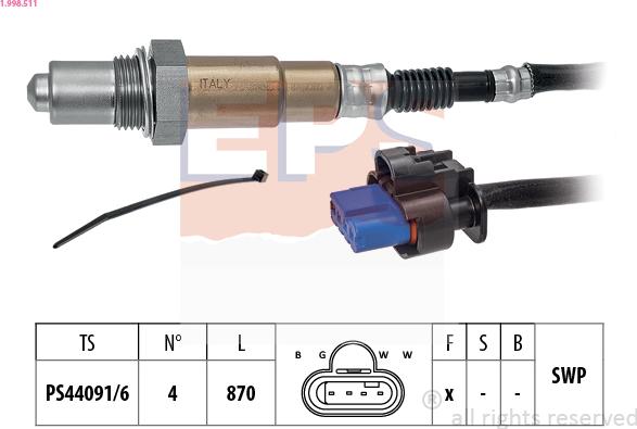 EPS 1.998.511 - Sonda lambda www.autoricambit.com