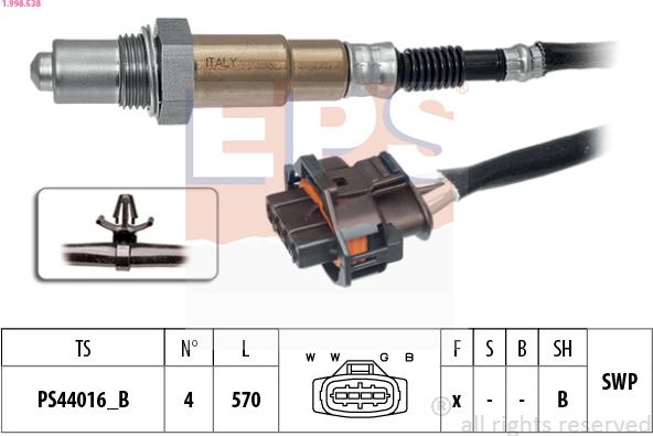 EPS 1.998.538 - Sonda lambda www.autoricambit.com