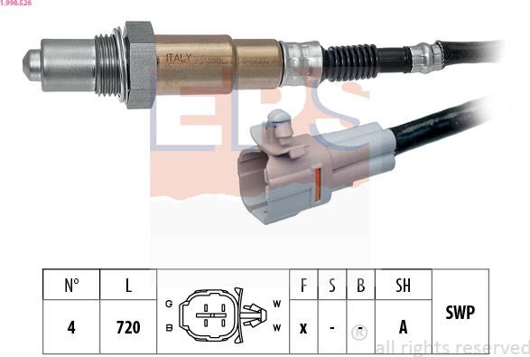 EPS 1.998.526 - Sonda lambda www.autoricambit.com