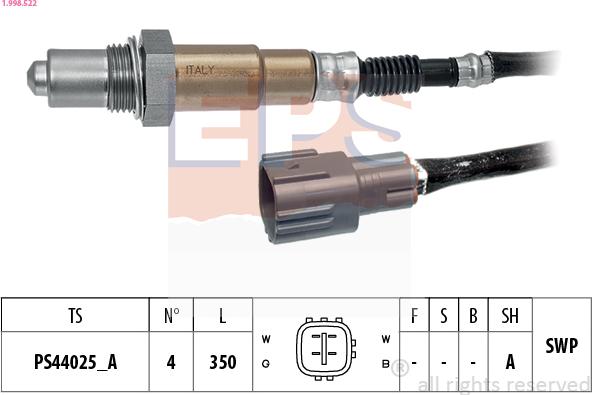 EPS 1.998.522 - Sonda lambda www.autoricambit.com