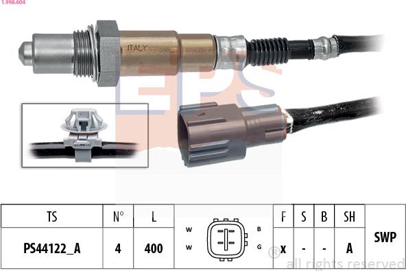 EPS 1.998.604 - Sonda lambda www.autoricambit.com