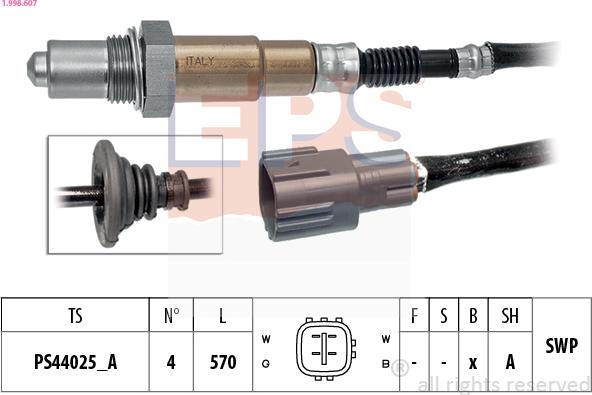 EPS 1.998.607 - Sonda lambda www.autoricambit.com