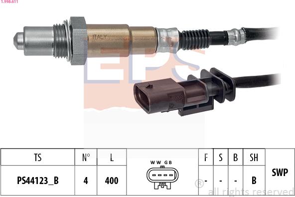 EPS 1.998.611 - Sonda lambda www.autoricambit.com