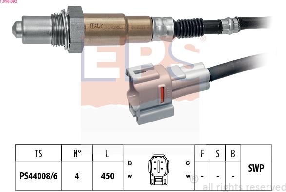 EPS 1.998.092 - Sonda lambda www.autoricambit.com