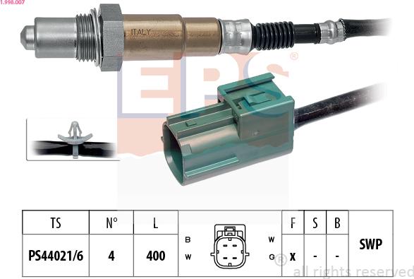 EPS 1.998.007 - Sonda lambda www.autoricambit.com